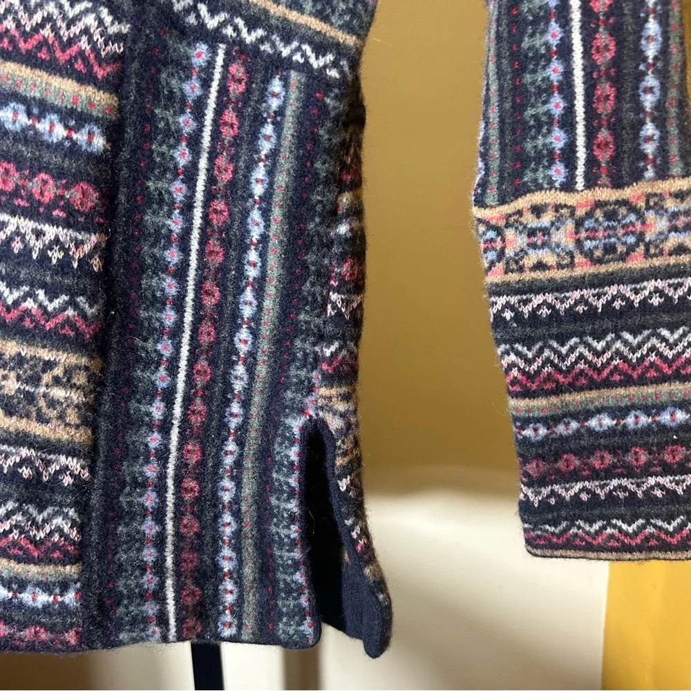 Tory Burch Fair Isle Jacquard Patchwork Tunic Knit Wool Alpaca Sweater‎ Size XS